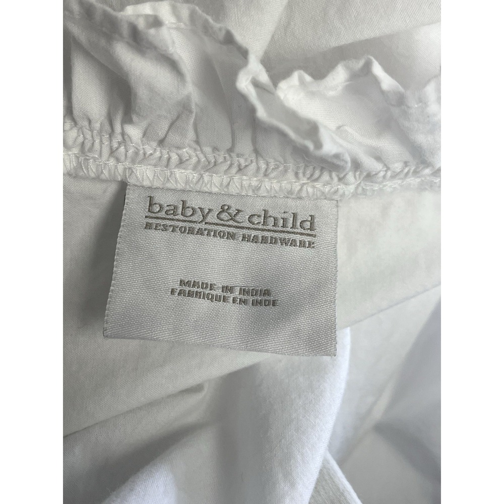 2x‎ Restoration Hardware Baby & Child White Ruffle Curtain Panel 94x50 Set of 2 - Picture 5 of 7